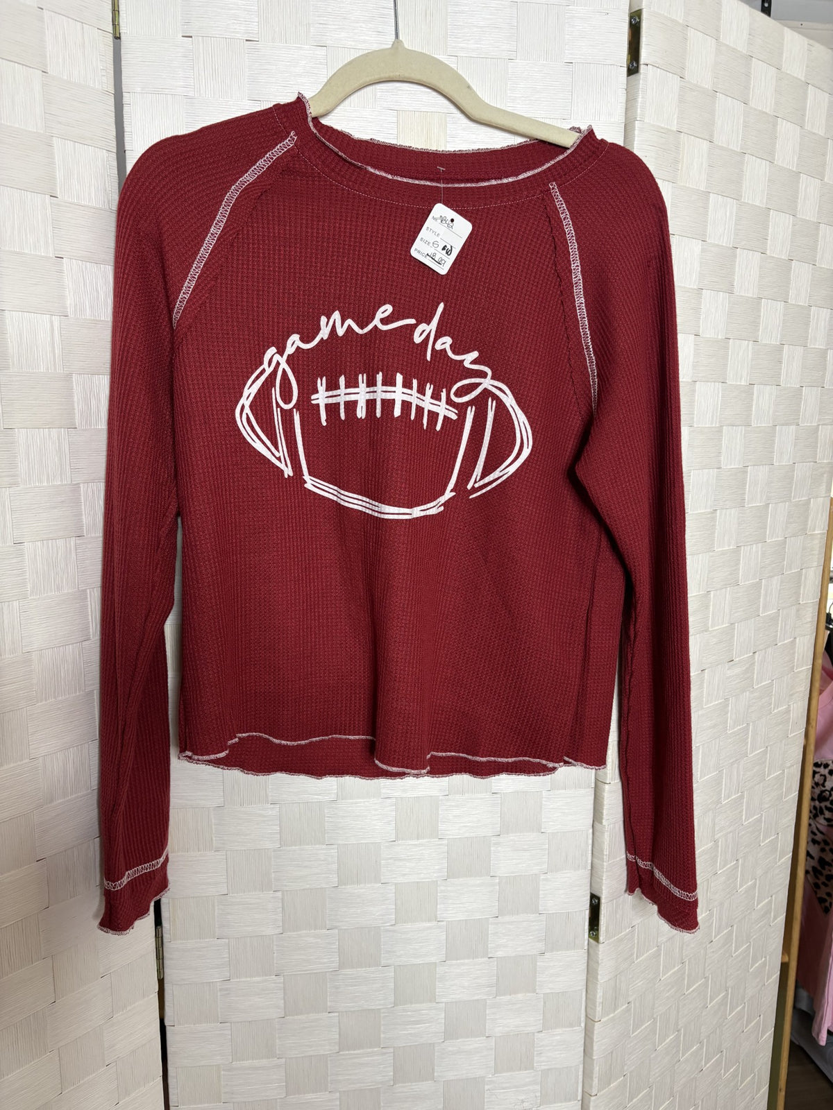 Burgundy Waffle Knit Top