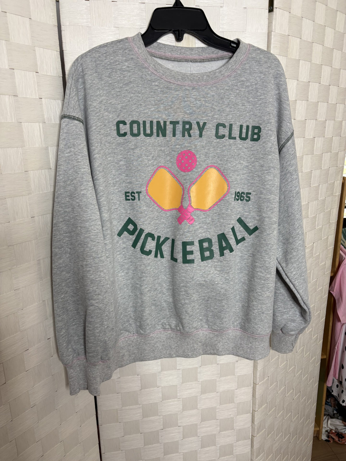 Grey Pickleball Crewneck