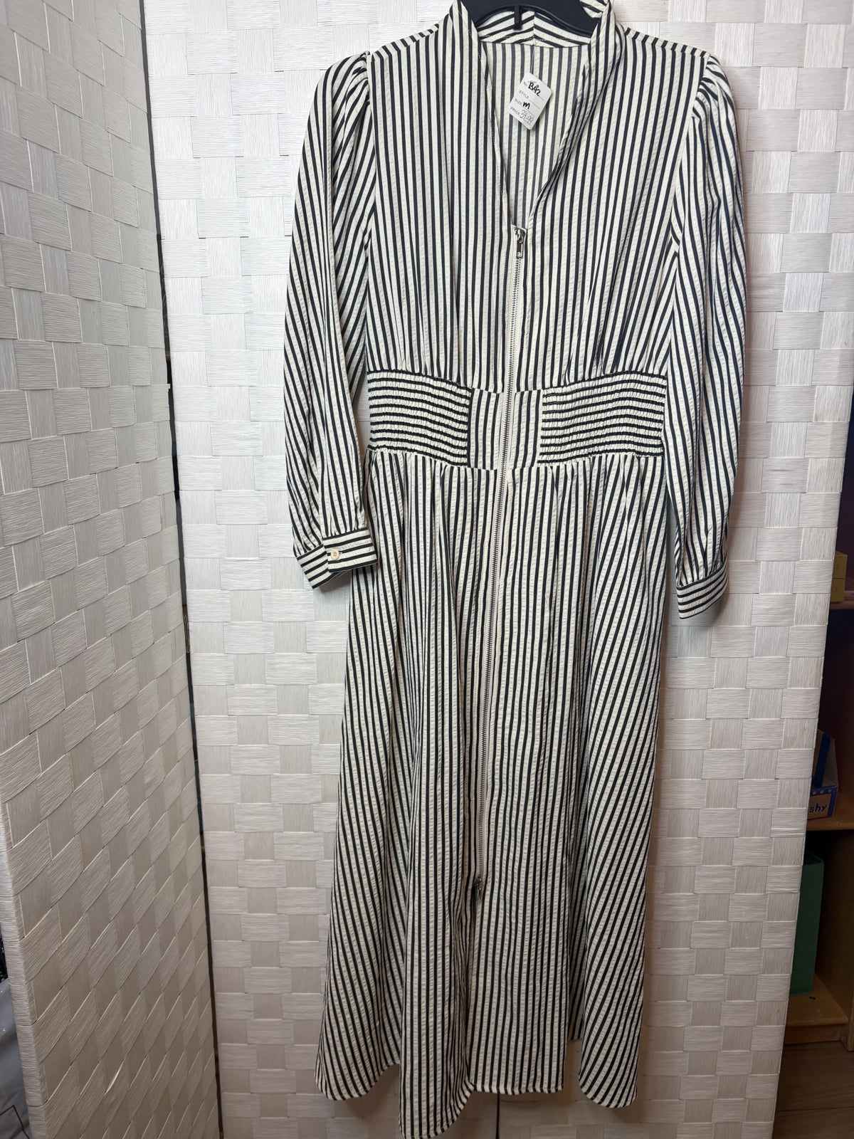 Black-White Striped Dress
