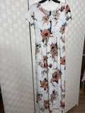 White-Flower Maxi Dress