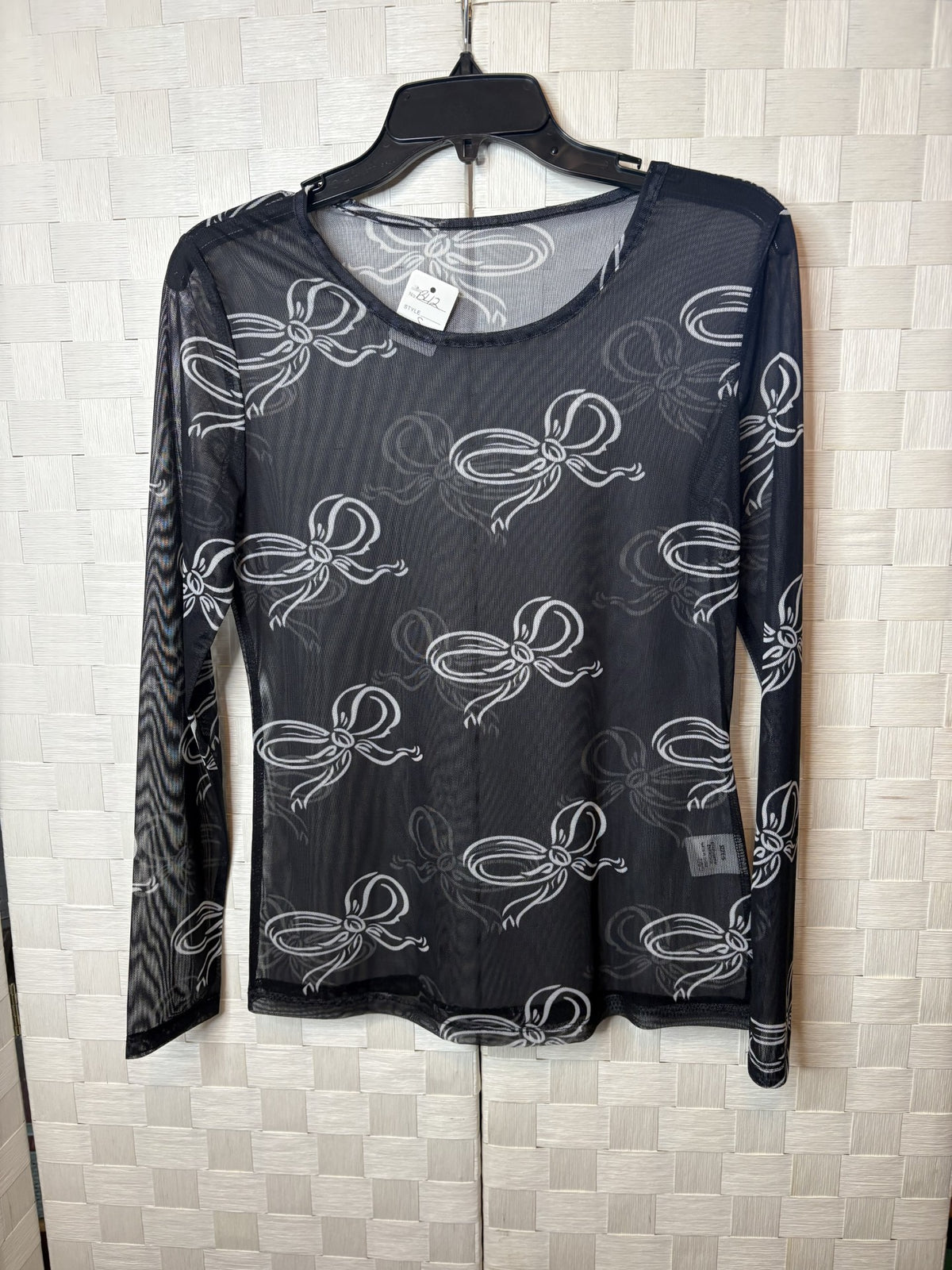 Black Bow Mesh Undershirt