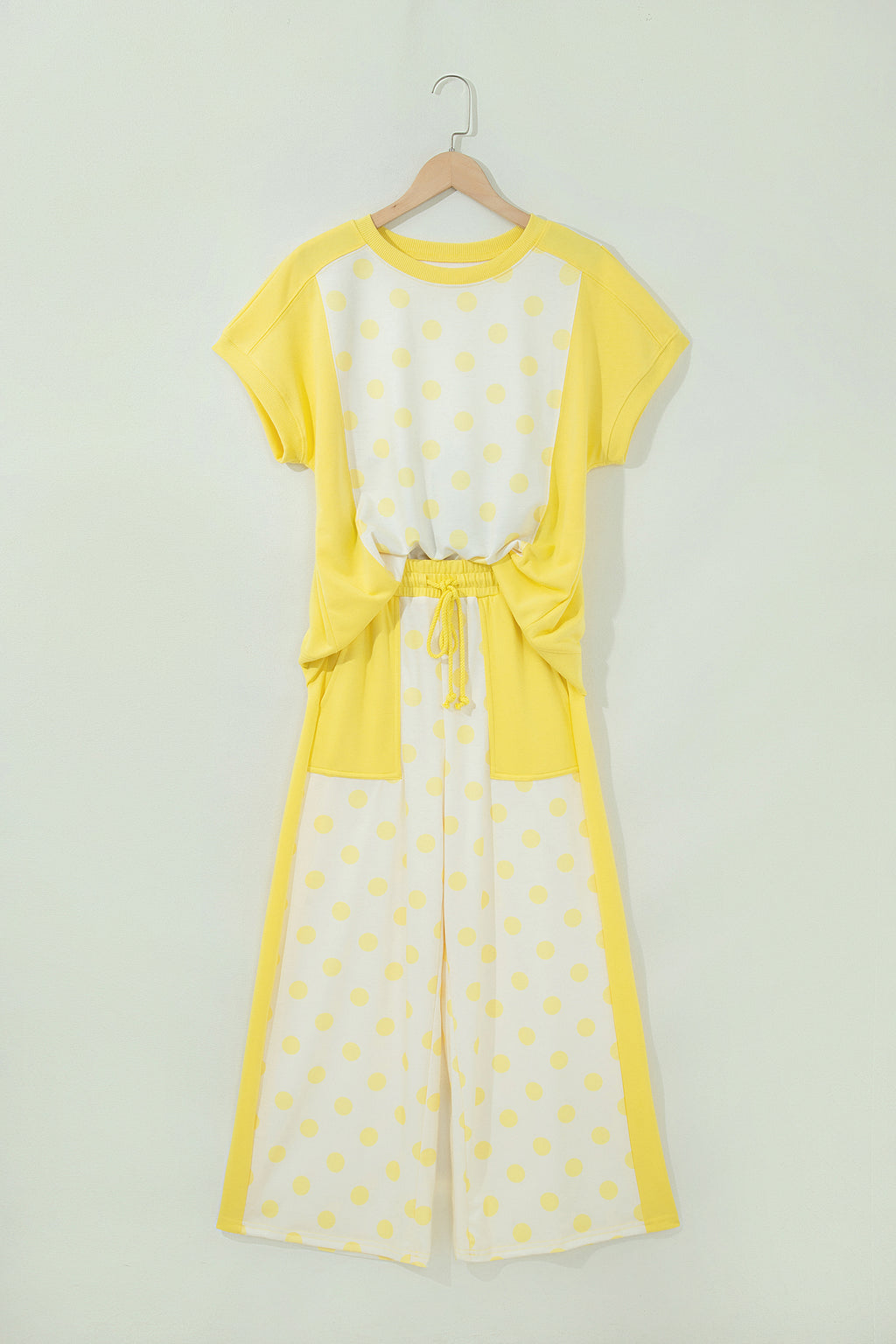 Yellow-White Polka Dot Set