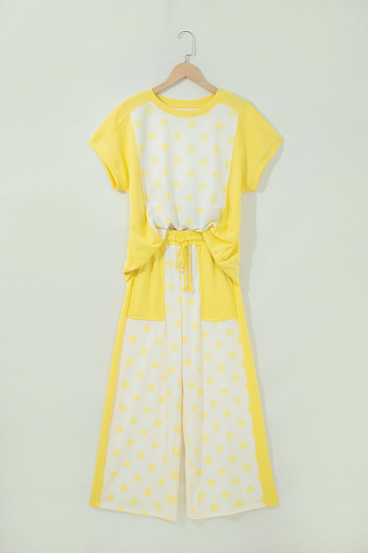 Yellow-White Polka Dot Set